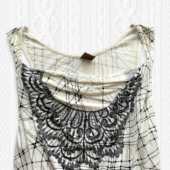 Y2K Language Archival Asymmetrical Mesh Trim Top - Picture 3 of 4